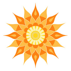 Naklejka premium Geometric Star Mandala with Sharp Petal Points and Blooming Symmetry