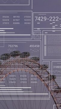 Animation of data processing over london cityscape