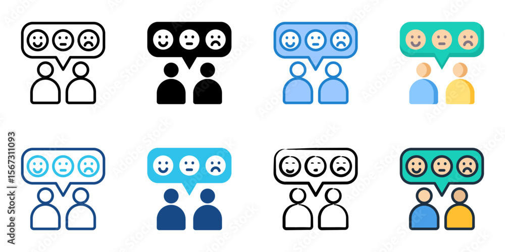 Poster feedback icon set multiple style collection