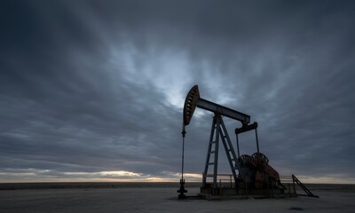 Oil Pumpjack at Sunset