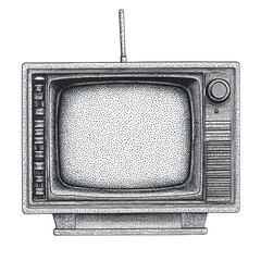 retro tv set isolated on transparent background png

