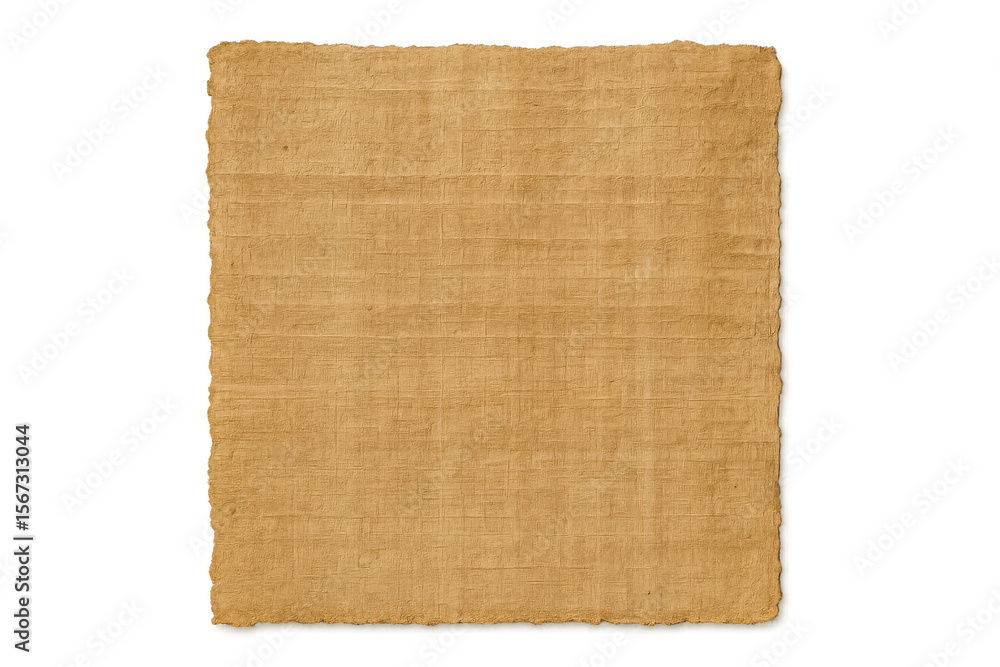 Poster papyrus paper texture background isolated on transparent background, providing an authentic and hist