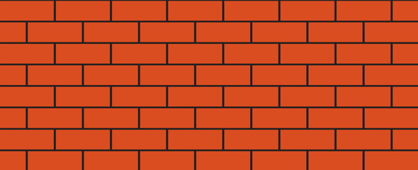 Brick pattern. Seamless vector orange color brick wall background. Red bricks wall vector wallpaper texture. eps 10