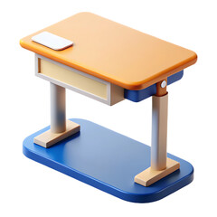 3D icon of stand-up desk at home symbolizing ergonomic furniture, healthy working posture, remote work comfort, and home office equipment