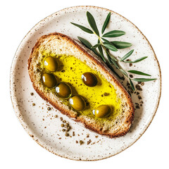 olives and olive oil isolated on transparent background png
