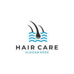 Hair care logo design modern concept on isolated background