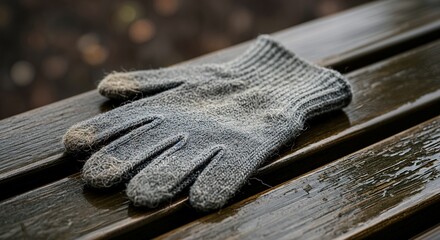 work gloves on a wooden board