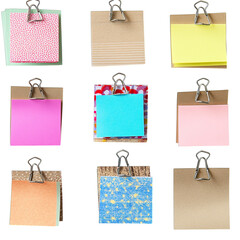 set of note papers isolated on transparent background png
