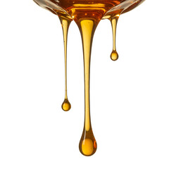 Dripping golden syrup close up on a plain background sweet and tasty isolated on transparent background