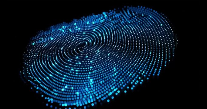 Abstract Blue Fingerprint: Digital Data Security Pattern