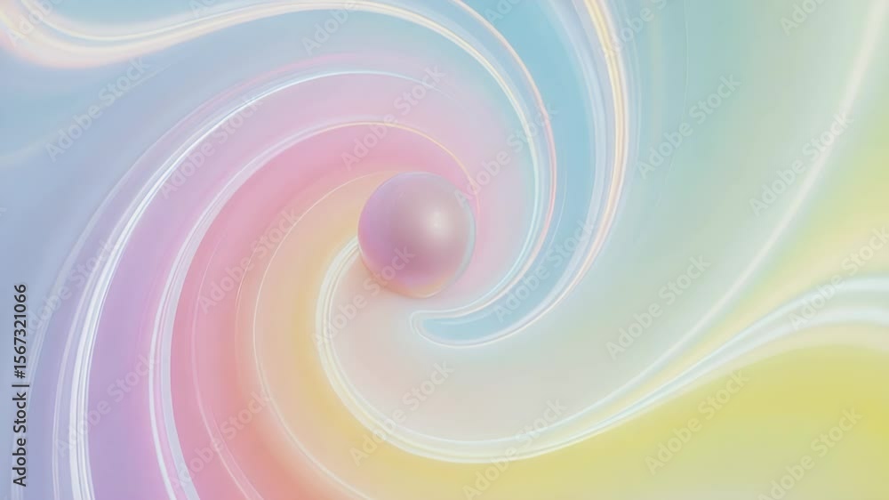 Poster abstract swirl and a floating orb: captivating visual showcasing a mesmerizing swirl of colors and a