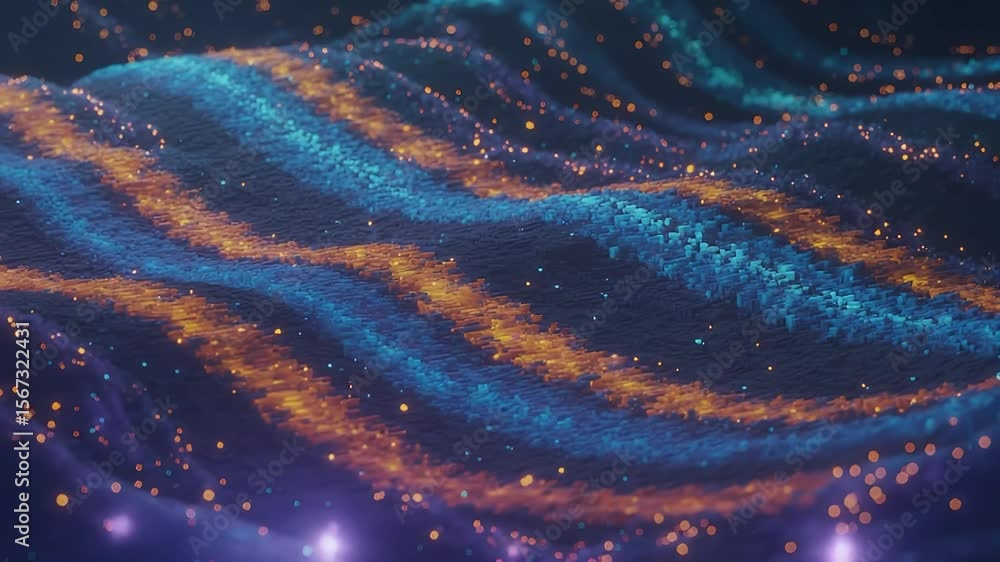 Poster abstract oceanic nebula: abstract visualization of a cosmic nebula.