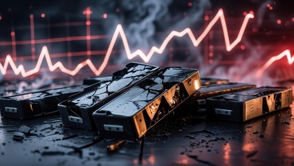 Market crash impact analysis financial sector data visualization digital environment close-up economic trends