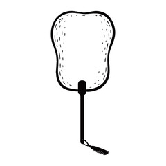 silhouette photo of a fan on a white background