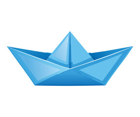 Classic Light Blue Paper Boat Origami Toy