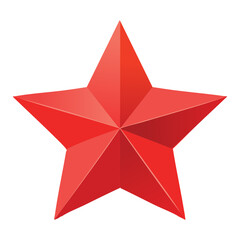 Classic Red Star Geometric Polygon Design
