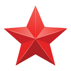 Vibrant Red Star Geometric Origami Shape
