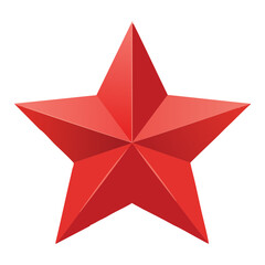 Bright Red Star Geometric Origami Shape