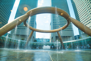シンガポールの巨大な噴水・富の泉　Fountain of Wealth, Singapore