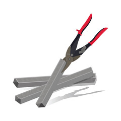 Zinc cutting scissors set stock design illustration