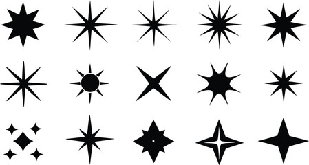 sparkle star icon set. shine star sparkle vector
