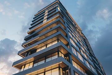 Vibrant Picture of Modern Building Exterior in the City