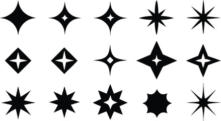sparkle star icon set. shine star sparkle vector