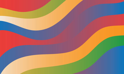 Abstract design with vibrant, wavy, overlapping colorful stripes.