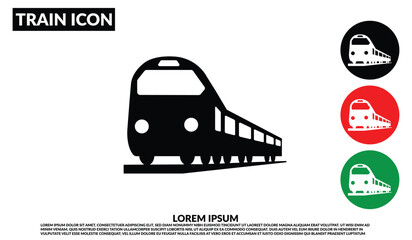 Train icon, Railway transport symbol, Vector train silhouette, Public transportation icon