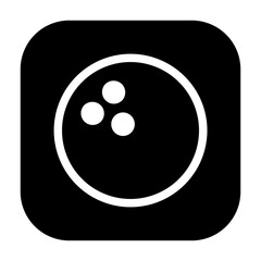 Bowling ball icon used in the sport of bowling.