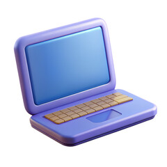 Laptop Icon, A sleek 3D laptop symbolizing computing, digital work, and technology