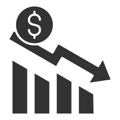 Depreciation Glyph Icon Element For Design