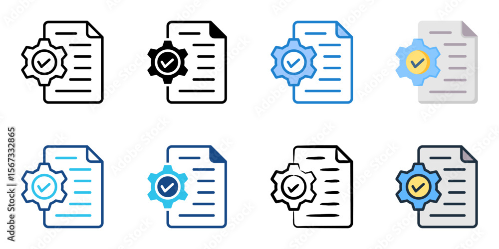 Poster standardized icon set multiple style collection