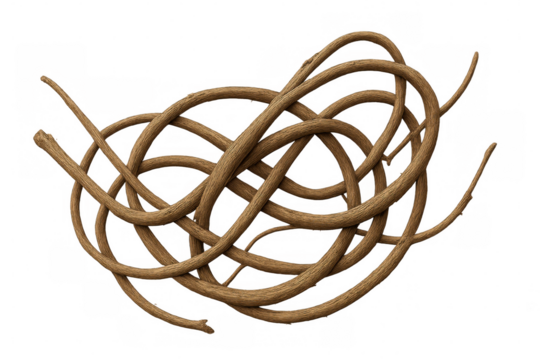 Brown branches intertwining, forming intricate geometric patterns, revealing delicate natural complexity against translucent backdrop