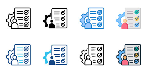 Proficiency icon set multiple style collection 
