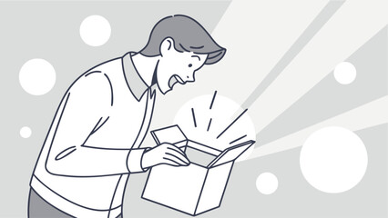 Man Excitedly Opens a Gift Box