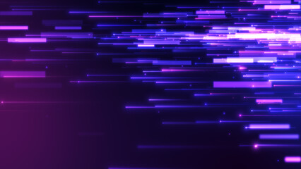 Futuristic Neon Light Trails in Motion on Dark Background