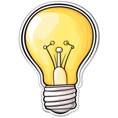 Bright light bulb with glowing yellow hue, symbolizing creativity and ideas