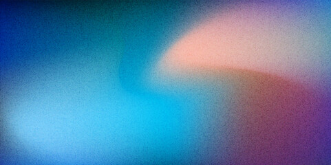 Dark blue orange red grainy texture background abstract vibrant color wave shape black backdrop noisy wide banner header design. vector illustration