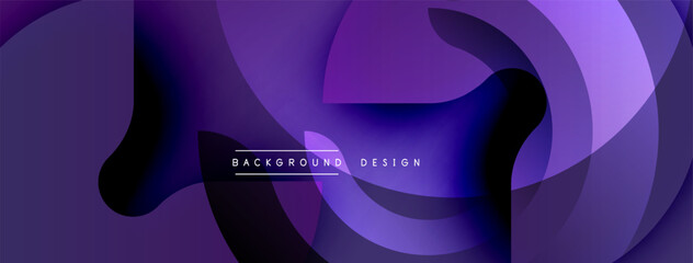 Abstract purple fluid shapes overlap. Modern design features text background, design. Smooth gradients create dynamic visual effect.