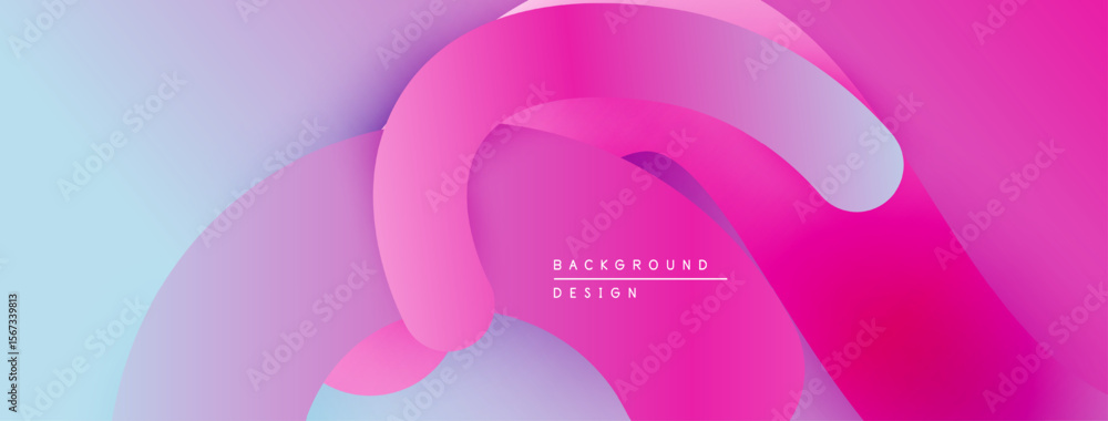 Poster Abstract fluid shapes blend pink, purple hues. Gradient background creates dynamic visual effect. Modern design element.