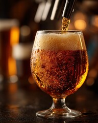 Craft Beer Being Poured into a Glass