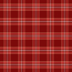 Plaid pattern with twill weave in red.Autumn fall tartan check seamless pattern.Vector illustration geometric background for fabric and prints.
