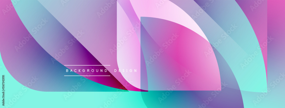 Poster Abstract fluid shapes, vibrant colors blend. Modern design, smooth gradients create dynamic visual effect. Background features text elements.