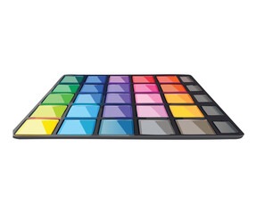 Extensive Colorful Eyeshadow Palette Flat Lay