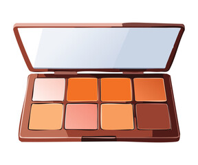 Warm Tone Eyeshadow Palette with Orange and Brown