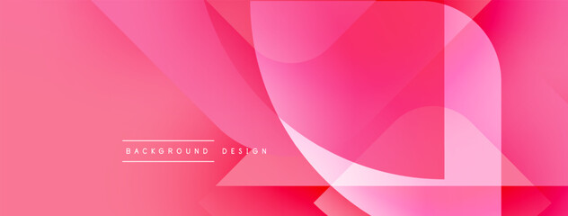 Obraz premium Abstract pink background. Overlapping shapes create dynamic visual effect. Modern design suitable for digital projects.
