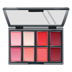 Bright Pink and Red Eyeshadow Palette Open