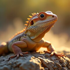 Fototapeta premium Close Up of an Iguana on a Rock