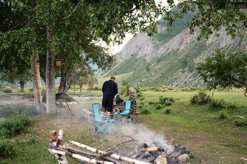 Campsite in the Altay mountains is an exhilarating and immersive experience that allows outdoor...